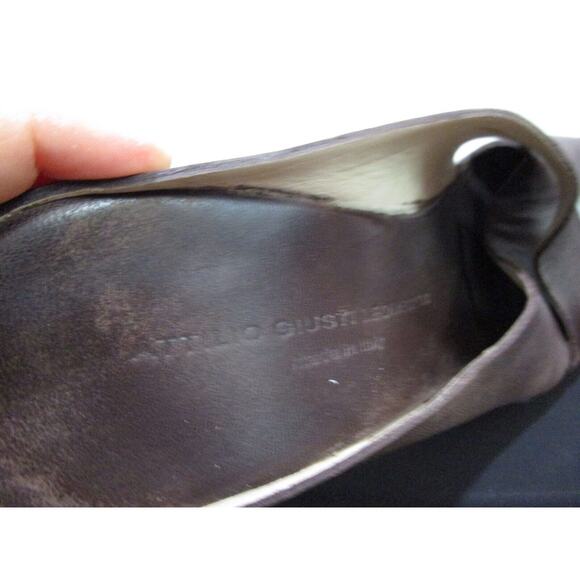 Attilio Giusti Leombruni Brown Leather Slide Wedge Comfy Heels Sz 39.5 EU/8.5 US - Picture 10 of 10